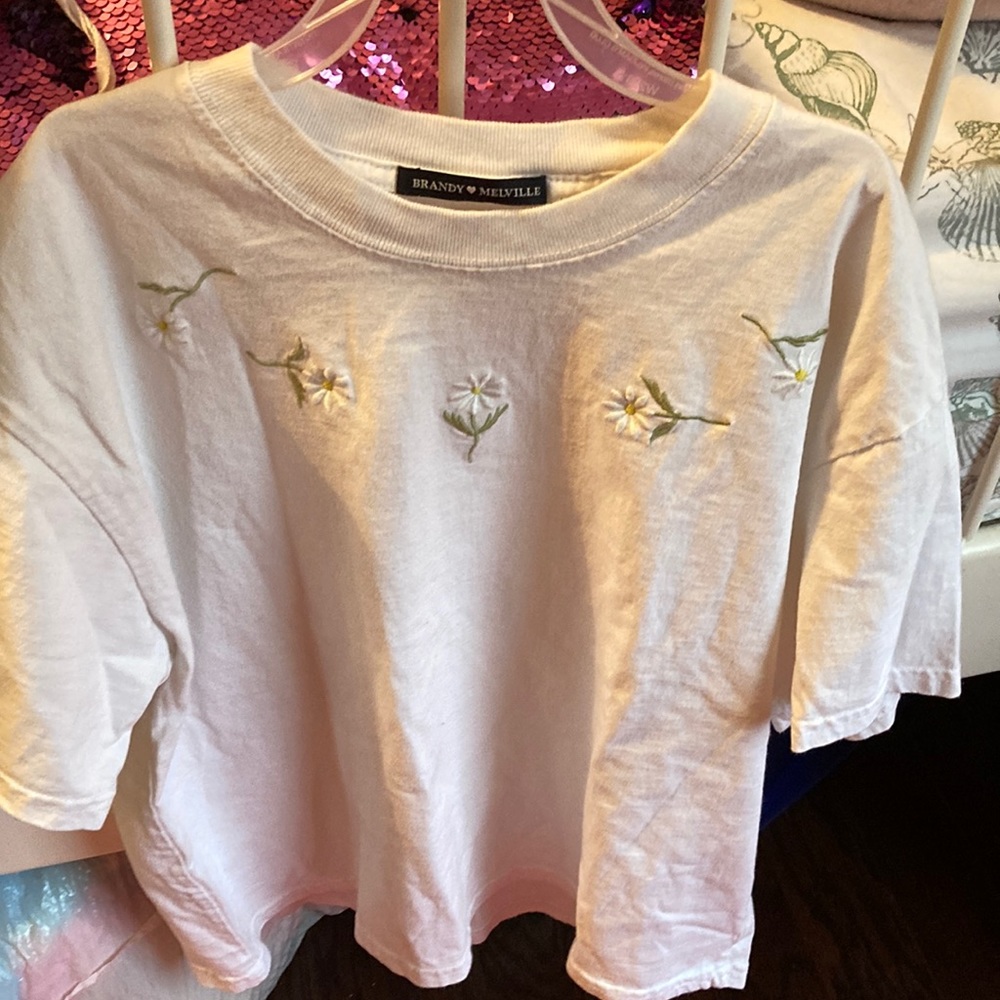White shirt with flowers